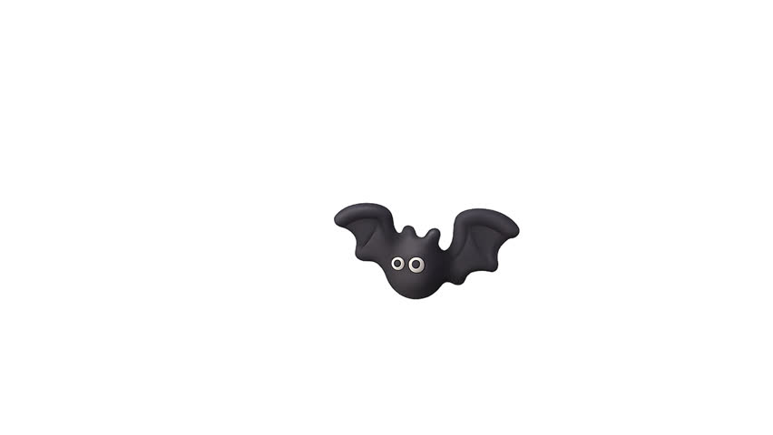 A playful black bat with googly eyes on a crisp white background evokes a spooky and fun Halloween spirit. Perfect for holiday themed designs and projects.