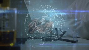 Senior man typing on laptop and revealing rotating holographic data globe for technology analysis. Technology, digital, innovation, data, futuristic, professional, analysis - Powered by Shutterstock - Get 15% off with code: PIKWIZARD15