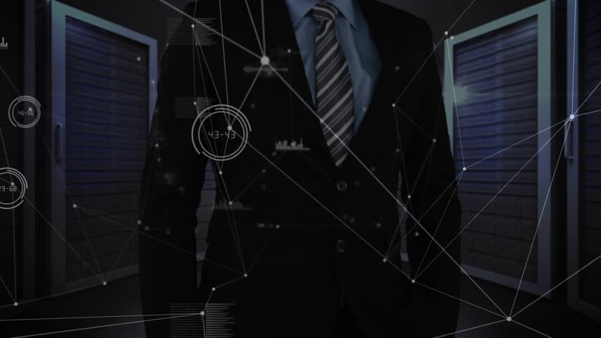 IT expert tapping network node among server racks for configuration causing data visuals flickering. Technology, cybersecurity, digital, data, network, futuristic, interface - Powered by Shutterstock - Get 15% off with code: PIKWIZARD15