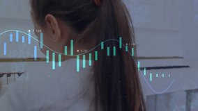 Piano student raising hands over keys and initiating financial data overlay while practicing piano. Music, childhood, education, data visualization, concentration, performance, creative - Powered by Shutterstock - Get 15% off with code: PIKWIZARD15