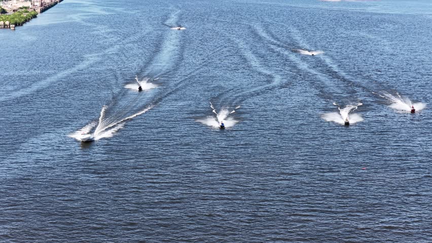 Jet Skis Racing on the Delaware River Philadelphia