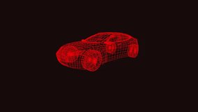 At one second 3D car rotating clockwise through views, code panels scrolling showing design process. Futuristic, technology, digital, innovation, engineering, virtual, sleek - Powered by Shutterstock - Get 15% off with code: PIKWIZARD15
