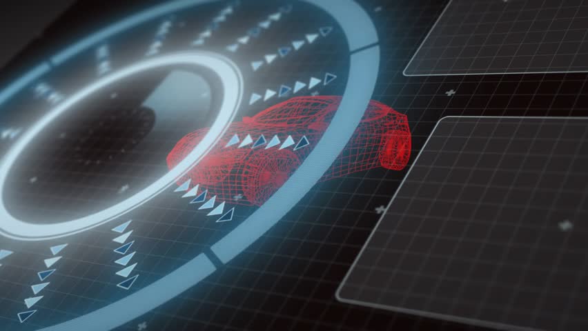 Dark grid loading rotating ring scanning arrows while 3D car model fading and bars, globe animating. Futuristic, technology, interface, holographic, data visualization, digital, innovation - Powered by Shutterstock - Get 15% off with code: PIKWIZARD15