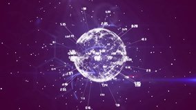 On start digital globe rotating nodes pulsing neon ribbon spiraling upward to visualize data flow. Technology, data, networking, innovation, visualization, futurism, digital art - Powered by Shutterstock - Get 15% off with code: PIKWIZARD15