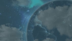 Fading in red subscriber badge with play icon over rotating globe updating counts to show growth. Digital, technological, futuristic, dynamic, immersive, space-themed, entertainment - Powered by Shutterstock - Get 15% off with code: PIKWIZARD15