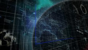 Wireframe Earth appearing while data bars filling blue and arrow sweeping upward for global growth. Futuristic, data visualization, digital, innovation, analytics, technology, progress - Powered by Shutterstock - Get 15% off with code: PIKWIZARD15