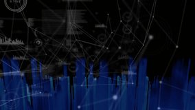 Glowing grid forming triggers network links as waves undulating labels updating data visualization. Technology, innovation, digital, futuristic, data analysis, analytics, cyberspace - Powered by Shutterstock - Get 15% off with code: PIKWIZARD15