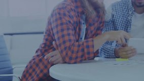 Team sliding smartphone initiating encrypted data transfer bar filling and fading. Collaboration, technology, innovation, digital, teamwork, modern, communication - Powered by Shutterstock - Get 15% off with code: PIKWIZARD15