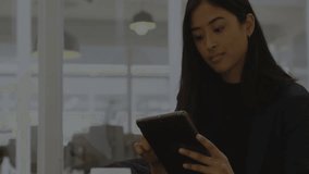 Woman scrolling tablet and activating red scan bar with hex dump and Nmap scan results overlay. Technology, cybersecurity, digital, futuristic, professional, innovation, data - Powered by Shutterstock - Get 15% off with code: PIKWIZARD15