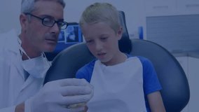 Dentist rotating mold to explain dental anatomy while social media overlay climbing toward 600k. Medical, healthcare, education, training, technology, orthodontics, pediatric - Powered by Shutterstock - Get 15% off with code: PIKWIZARD15