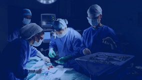 Surgical team making incision with social media badges swarming amid digital distraction in surgery. Medical, teamwork, sterile, precision, technology, innovation, healthcare - Powered by Shutterstock - Get 15% off with code: PIKWIZARD15