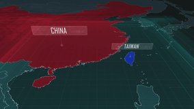 Zoom in to the map of Taiwan and China, with text and textless. - Powered by Shutterstock - Get 15% off with code: PIKWIZARD15