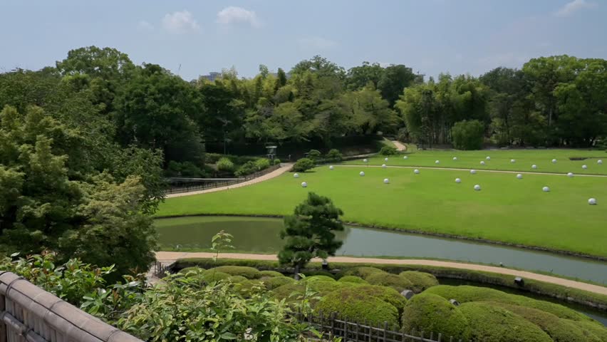 Panoramic view of Okayama Korakuen (Japan