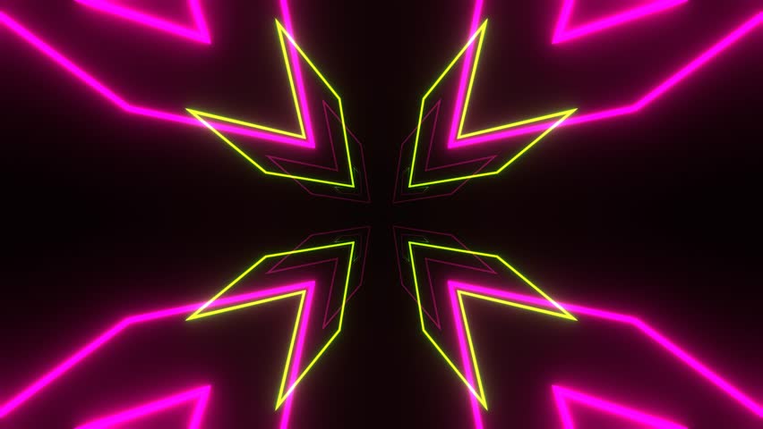 Pink and Green Neon Arrows Rotated Background VJ Loop in 4K