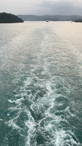 The blue sea and beautyful sunset from the big ship