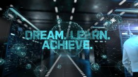 Dream. learn. achieve. IT Administrator Activating Modern Data Center Server with Hologram. - Powered by Shutterstock - Get 15% off with code: PIKWIZARD15