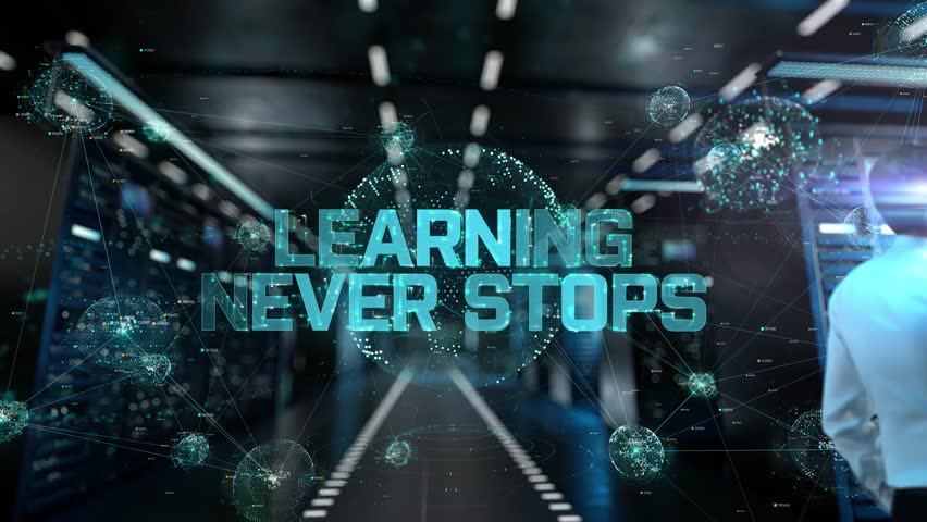 Learning never stops. IT Administrator Activating Modern Data Center Server with Hologram.