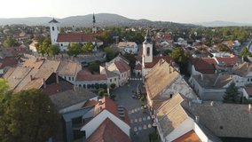 Aerial view of Szentendre’s main square, showcasing historic buildings, cobblestone streets, and central town charm - Powered by Shutterstock - Get 15% off with code: PIKWIZARD15