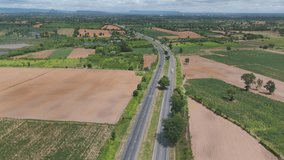 Vertical video aerial view of the countryside highway - Powered by Shutterstock - Get 15% off with code: PIKWIZARD15