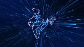 India Map with Blue Light Speed Rays Futuristic India Map Glowing Light Rays Technology Concept. technology progress visualization ideal for digital transformation Republic Day Independence Day - Powered by Shutterstock - Get 15% off with code: PIKWIZARD15