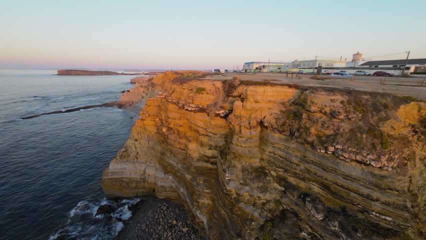 Portugal Peniche Aerial 4K, Cinematic Drone Orbit Over Cliffs and Ocean