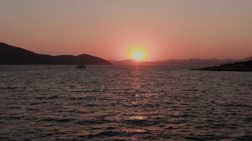 orange sunset over the sea