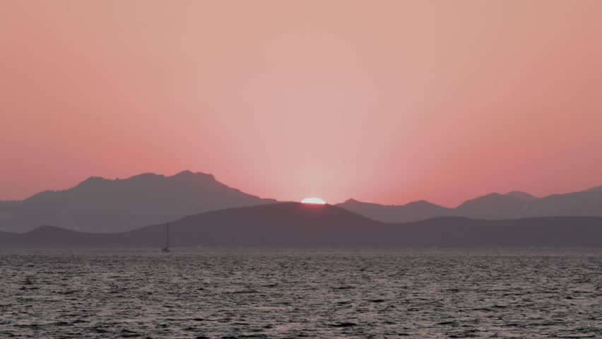 orange sunset over the sea