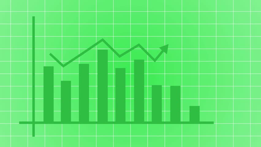 Bar Graph Animation Indicating Financial Success, Business Analytics Bar Chart Growth Motion