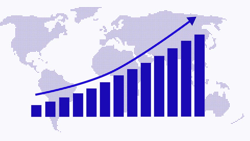 Business Analytics Bar Chart Growth Motion, Animated Business Data Chart Rising
