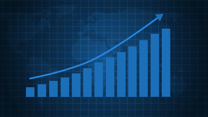 Business Analytics Bar Chart Growth Motion, Animated Business Data Chart Rising