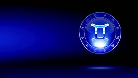 Gemini zodiac symbol on a dark blue background, cosmic theme, astrology illustration, mystical design, space for text, celestial sign, horoscope concept, astrology artwork, starry  - Powered by Shutterstock - Get 15% off with code: PIKWIZARD15