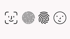  Biometric Icons. Icon set for recognition, scanning, and identification. A collection of icons for facial recognition and biometric identifiers. Linear animation - Powered by Shutterstock - Get 15% off with code: PIKWIZARD15