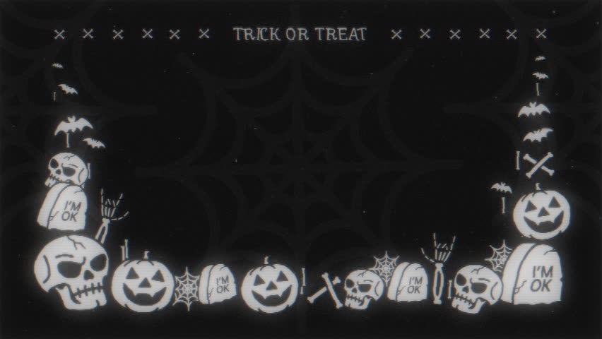 Happy Halloween Retro VHS Cartoon Opener 4K, Сinematic and spooky animation with a vintage horror vibe
