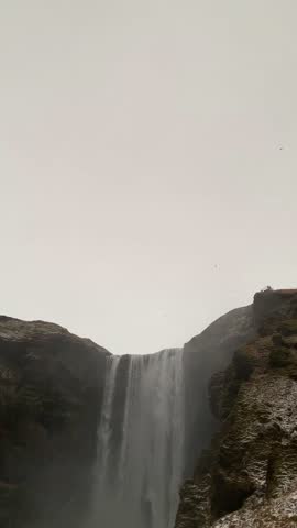 View of Skogafoss waterfall on the Skoga River - Iceland. Great autumn scene of Skoga river. Amazing landscape of Iceland, Europe. Beauty of nature concept background. Beautiful torrent of skogafoss.