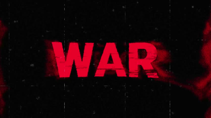 Bold red war against black background creates impactful design for posters, presentations, and protest signs on social justice issues.