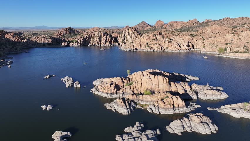 Aerial images of Watson Lake granite boulders, Prescott, Arizona