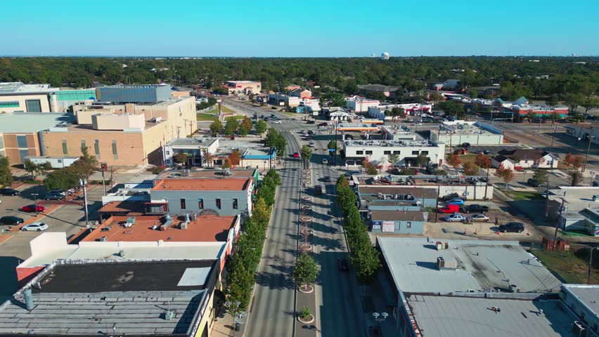 Aerial of Main Street in Richardson, Texas