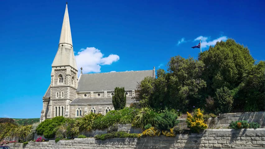 Neoclassical church building in Oamaru, New Zealand. Oamaru, New Zealand - January 07 2018.historical church in Oamaru, New Zealandhistorical church in Oamaru, New Zealand