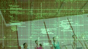 AR scan initiating teenage athlete dribbling then dunking basketball through hoop, analyzing motion. Futuristic, sports, technology, digital, urban, dynamic, performance - Powered by Shutterstock - Get 15% off with code: PIKWIZARD15