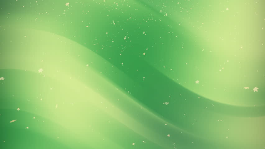 Green background with floating leaves and light streaks. Suitable for naturethemed designs, ecofriendly concepts, and environmental projects.
