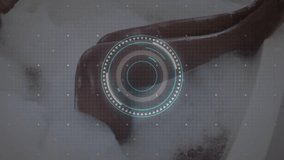 Woman moving smartphone initiating AR scan for mapping floor with animated reticle, chart and map. Technology, innovation, futuristic, interface, digital, visualization, data - Powered by Shutterstock - Get 15% off with code: PIKWIZARD15