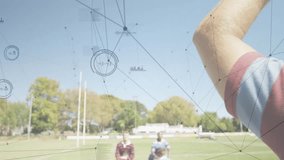 Lineout thrower stepping in initiating ball throw, rugby overlay showing lift timing for possession. Athletics, teamwork, competition, sportsmanship, training, outdoor, motion - Powered by Shutterstock - Get 15% off with code: PIKWIZARD15