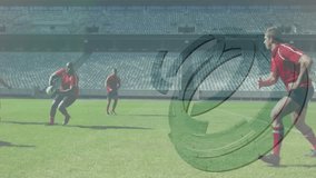 Player catching pass and accelerating to break defense with speed overlay using sports technology. Athletic, competitive, dynamic, outdoor, strategy, teamwork, intensity - Powered by Shutterstock - Get 15% off with code: PIKWIZARD15