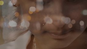 Woman initiating phone call and applying lipstick, network overlay expanding for beauty tech. Futuristic, beauty, technology, urban, glamour, digital, fashion - Powered by Shutterstock - Get 15% off with code: PIKWIZARD15