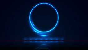 Blue glowing neon circle lines abstract technology background. Seamless looping motion design. Video animation Ultra HD 4K 3840x2160 - Powered by Shutterstock - Get 15% off with code: PIKWIZARD15