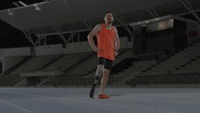 Athlete activating tech graphs crouching attempting sprint stalling kneeling as metrics fluctuating. Performance, athletics, biomechanics, innovation, endurance, sport, motivation - Powered by Shutterstock - Get 15% off with code: PIKWIZARD15