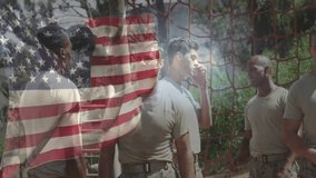 trainee lighting cigarette while peers awaiting instruction beside cargo net in military training. Military, teamwork, outdoor, camouflage, endurance, discipline, camaraderie - Powered by Shutterstock - Get 15% off with code: PIKWIZARD15