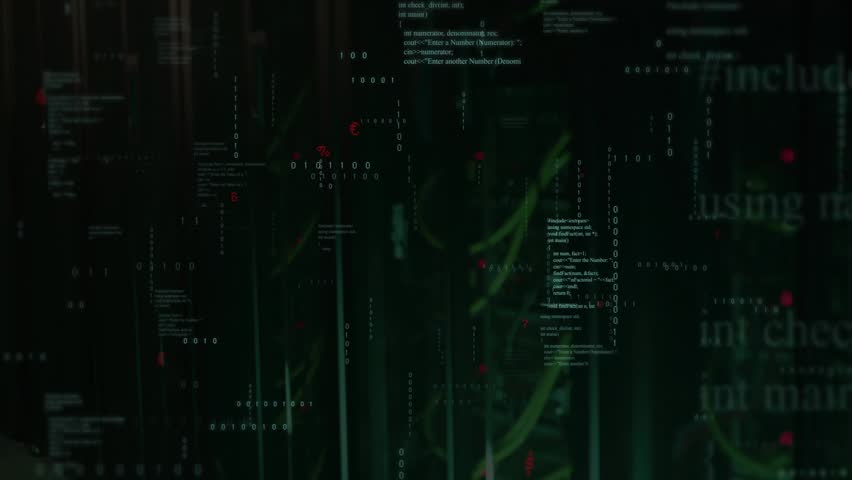 Code blocks fading in initiating data streams flashing red dots across cables powering network scan. Cybersecurity, data, digital, technology, coding, server, network - Powered by Shutterstock - Get 15% off with code: PIKWIZARD15