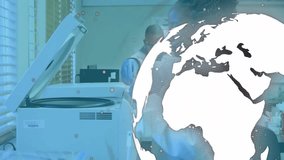 Female scientist lifting centrifuge lid, loading with pipette handing tube to peer for lab testing. Research, innovation, science, laboratory, teamwork, precision, modern - Powered by Shutterstock - Get 15% off with code: PIKWIZARD15