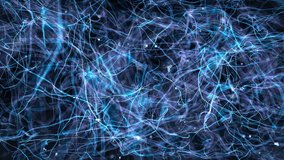 Blue glowing particles drift slowly leaving trails that weave together into expanding network of luminous filaments across dark space - Powered by Shutterstock - Get 15% off with code: PIKWIZARD15